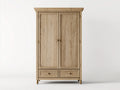 Kleiderschrank Holz 120x55x200 cm - Natur - 2 Türen und 2 Schubladen klassisches Landhausdesign