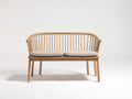 Gartenbank Massivholz 145x65x88 cm - Natur und Beige - 2-Sitzer mit Rundrücken Modernes Design