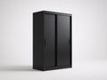 Kleiderschrank Holzwerkstoff 120x60x200 cm - Schwarz - Moderner Schiebetürenschrank mit 2 Türen