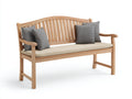Gartenbank Holz 160x65x90 cm - Natur-Creme - 3-Sitzer mit Sitzauflage klassisches Design