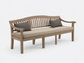 Gartenbank Holz 180 x 65 x 90 cm - Natur-Beige - 3 Sitzer mit geschwungener Rückenlehne für Garten und Terrasse