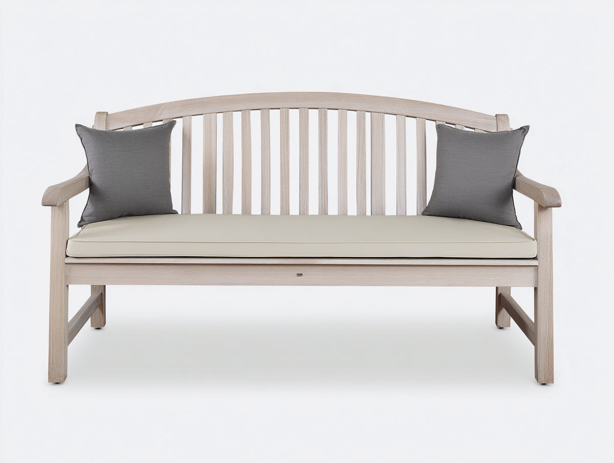 Gartenbank Holz 160 x 65 x 92 cm - Weiß gekalkt - 2 Sitzer klassisches Latten Design