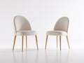 Esszimmerstühle Lederoptik 56 x 58 x 84 cm - Cremeweiß-Natur - 2er Set modernes Design