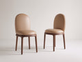 Esszimmerstühle Kunstleder Massivholz 50x55x82 cm - Beige-Dunkelbraun - Gepolstertes modernes 2er Set