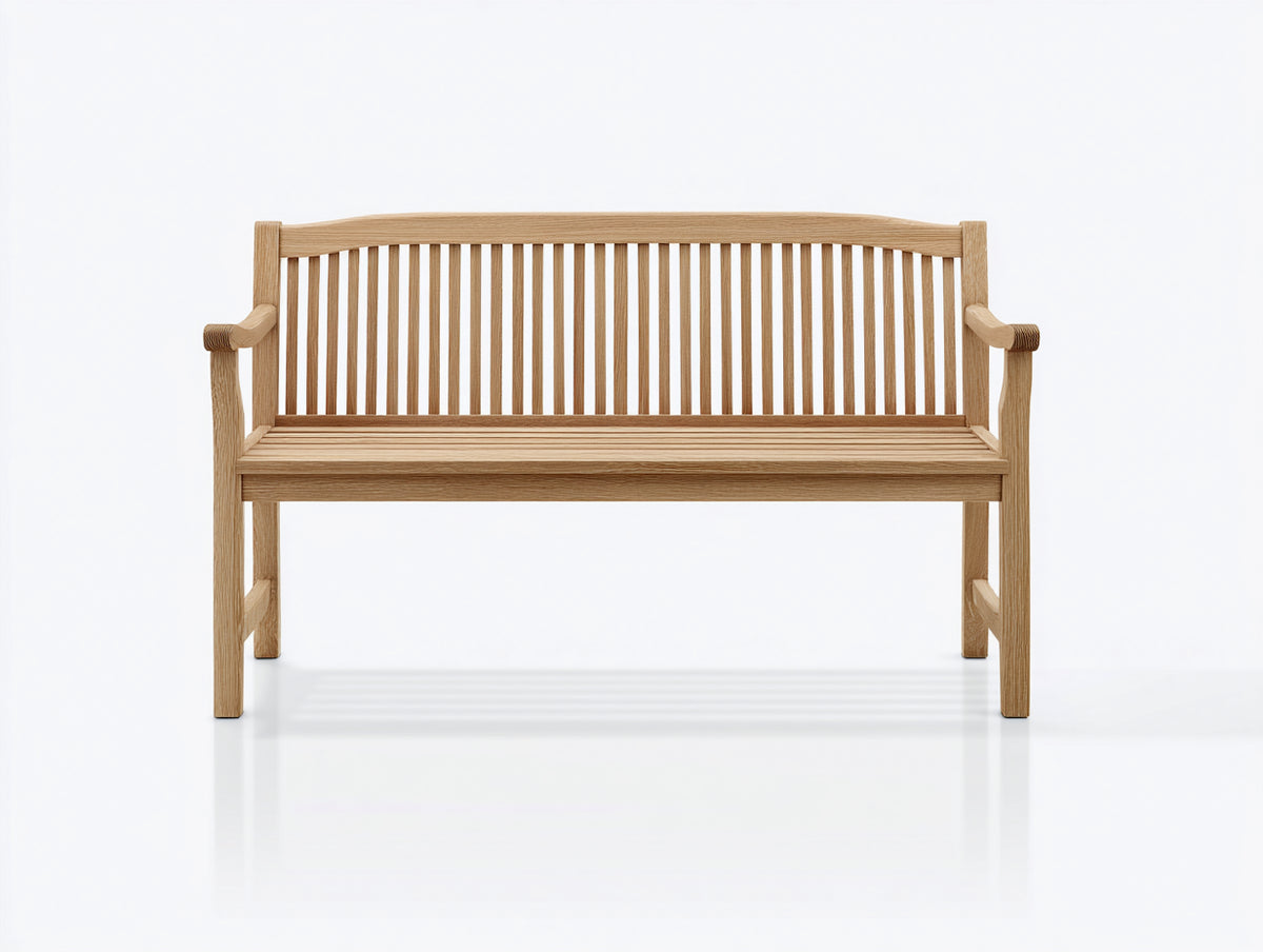 Gartenbank Holz 150 x 62 x 90 cm - Natur - 2 Sitzer klassisches Latten Design