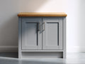 Sideboards Holzwerkstoff 100 x 40 x 90 cm - Grau-Natur - 2 Türen modernes Landhausdesign