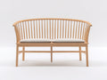 Gartenbank Holz 150x65x85 cm - Natur-Beige - 2-Sitzer mit 2 Sitzauflagen modernes Design